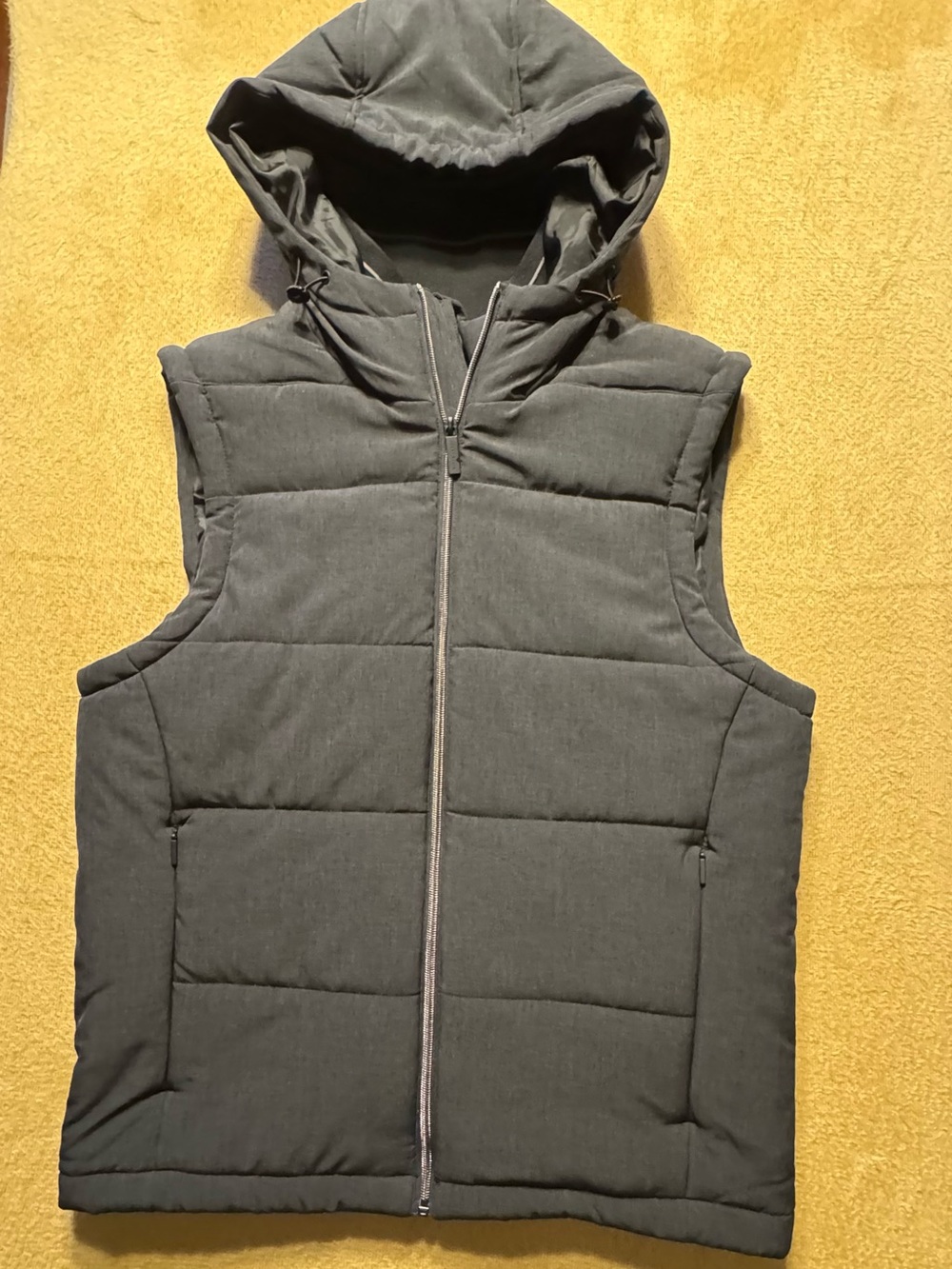 Perry Ellis Quilted Hooded Puffer Vest in Charcoal NWOT